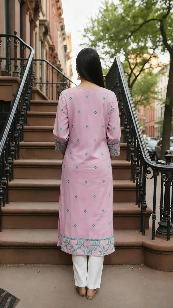 Mauve_Woven_Jamdani_Kurti_With_All_Over_Buti_Work_For_Women