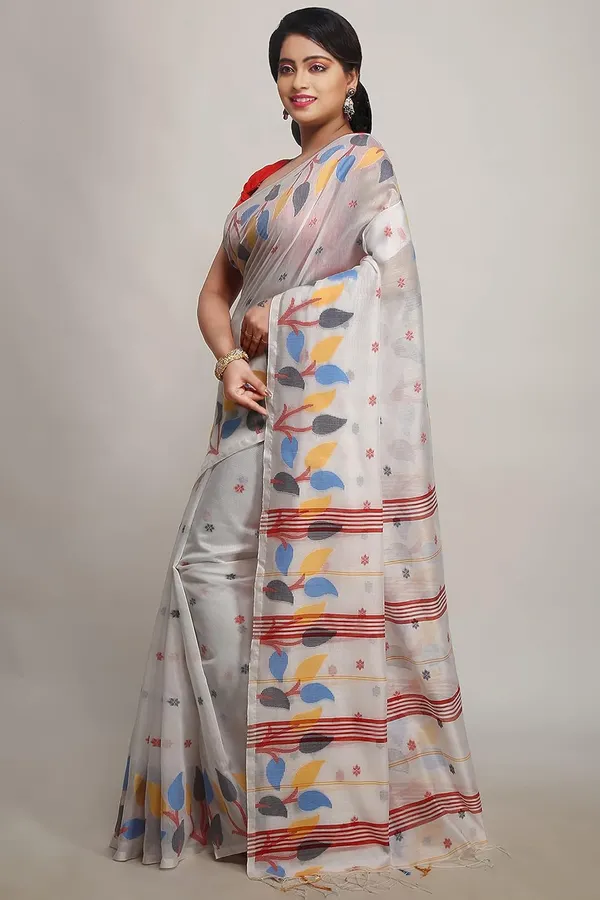 Multicolor_Handloom_Cotton_Silk_Saree_With_Blouse_Piece_For_Women