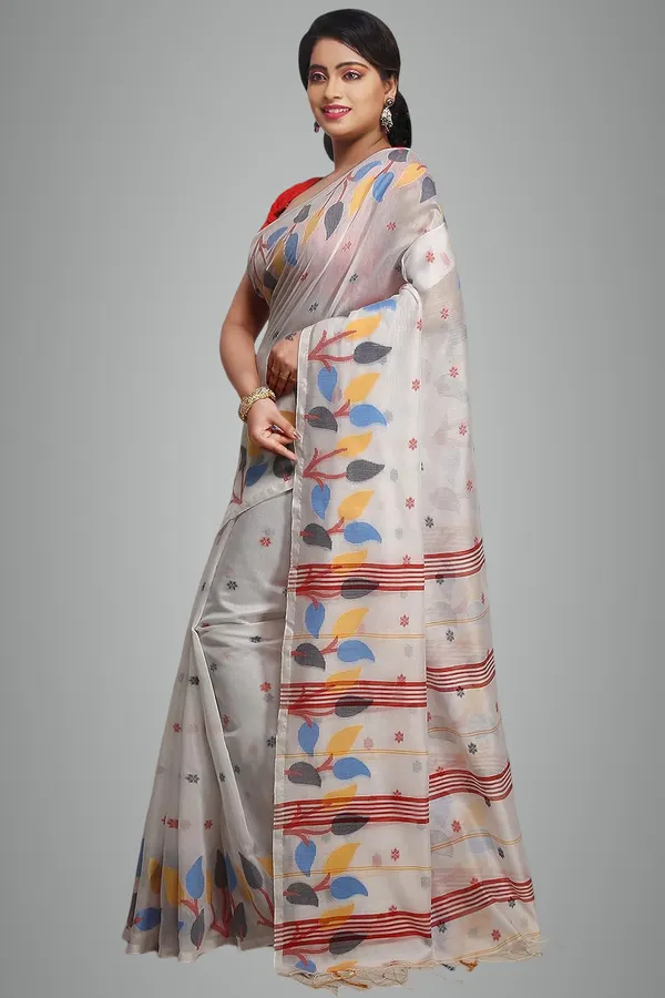 Multicolor_Handloom_Cotton_Silk_Saree_With_Blouse_Piece_For_Women