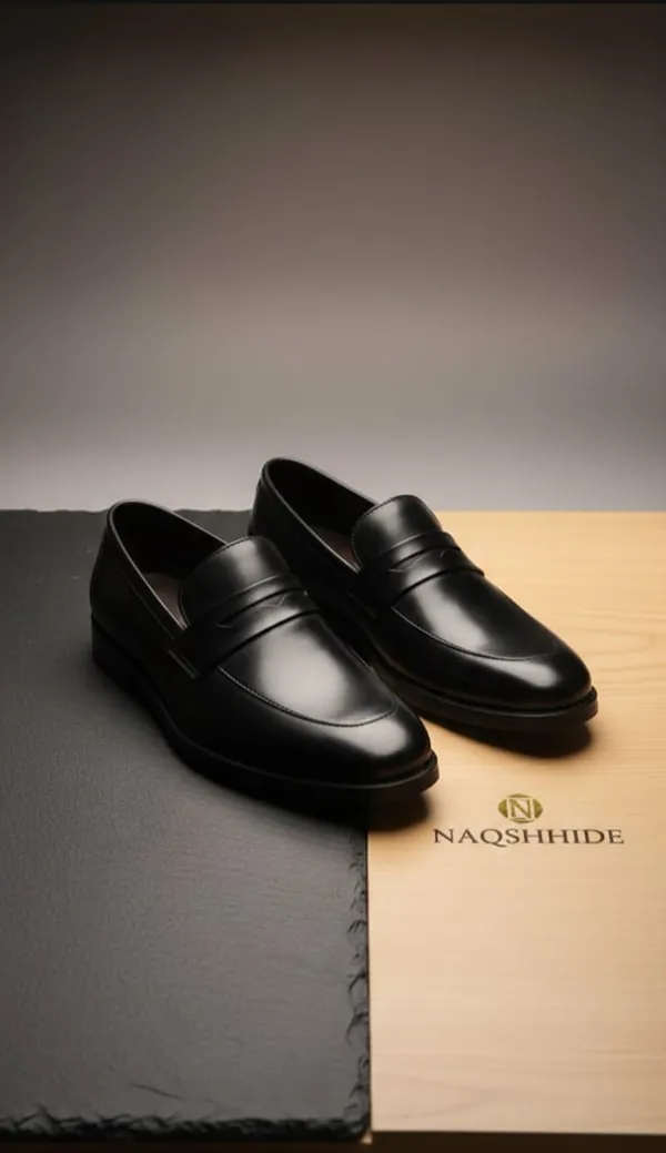 Black_Crust_Leather_Penny_Loafers_For_Men