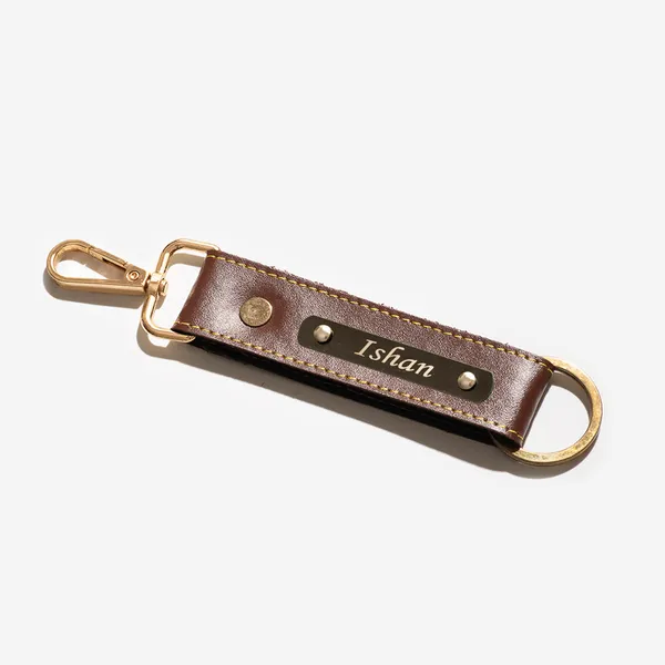 Brown_Personalized_Leather_Keychain