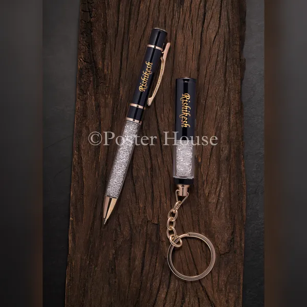 Black_Sparkling_Diamonds_Pen_&_Keychain_Combo_Pack_Of_2