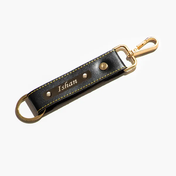 Classic_Black_Personalized_Leather_Keychain