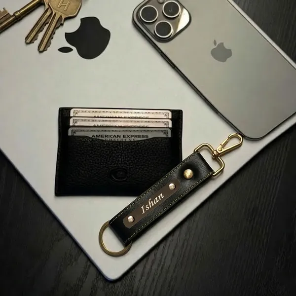 Classic_Black_Personalized_Leather_Keychain