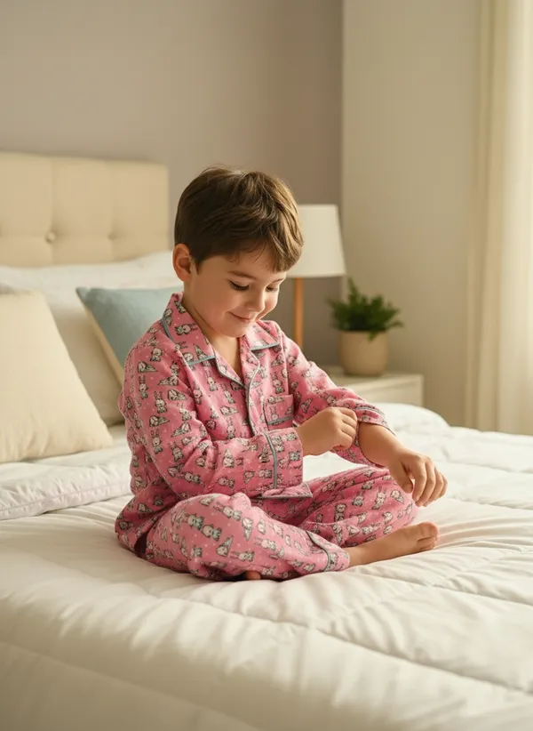 Pink_Bunny_Print_Spun_Cotton_Night_Suit_For_Boys