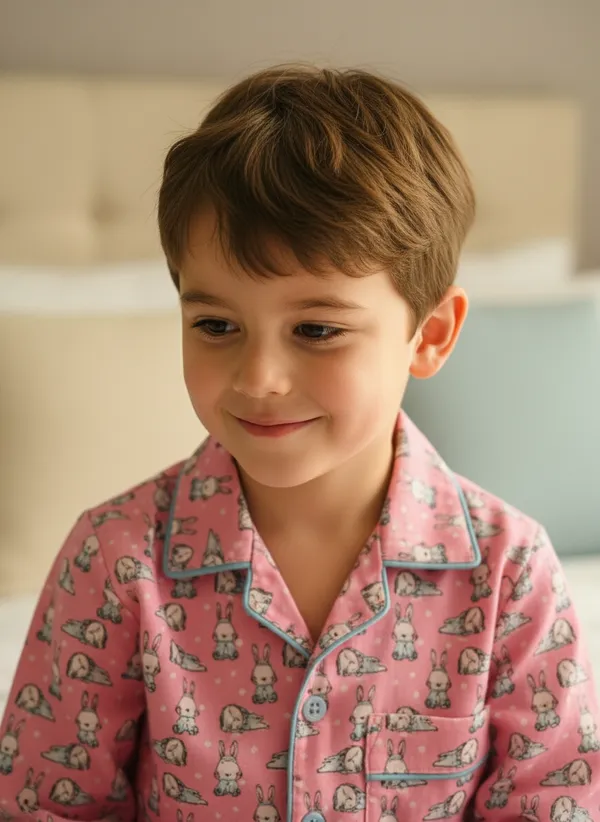 Pink_Bunny_Print_Spun_Cotton_Night_Suit_For_Boys