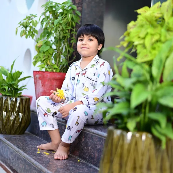 White_Soft_Cotton_Animal_Printed_Nightwear_For_For_Boys