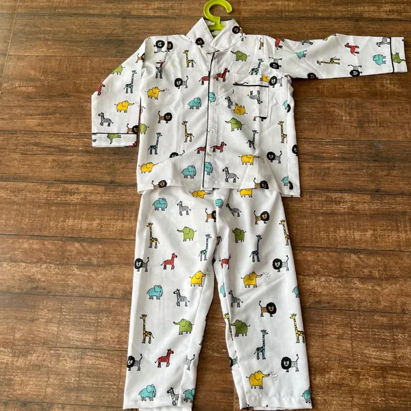 White_Soft_Cotton_Animal_Printed_Nightwear_For_For_Boys