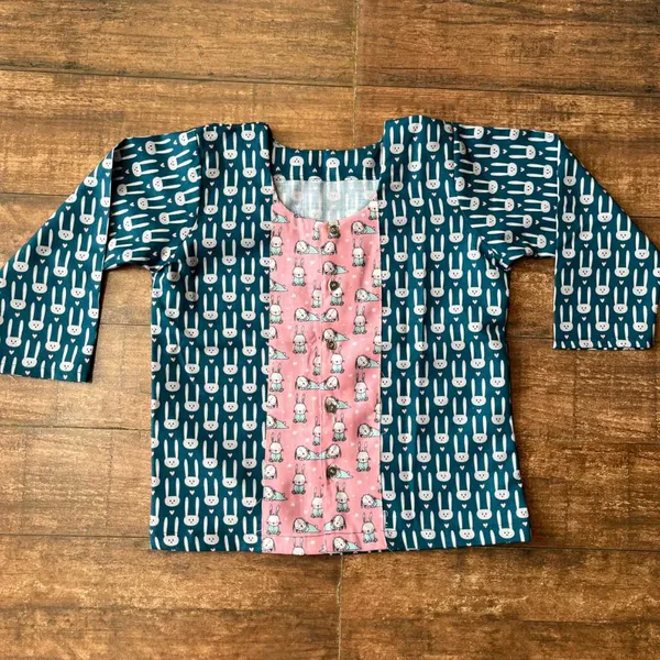 Blue_Bunny_Hand_Block_Printed_Cotton_Unisex_Night_Suit_For_Boys
