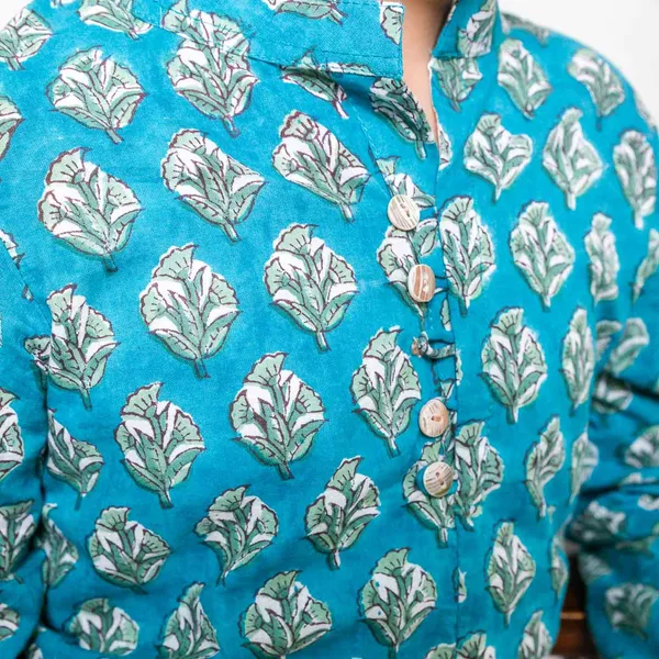 Blue_Cotton_Block_Print_Full_Sleeves_Shirt_For_For_Boys