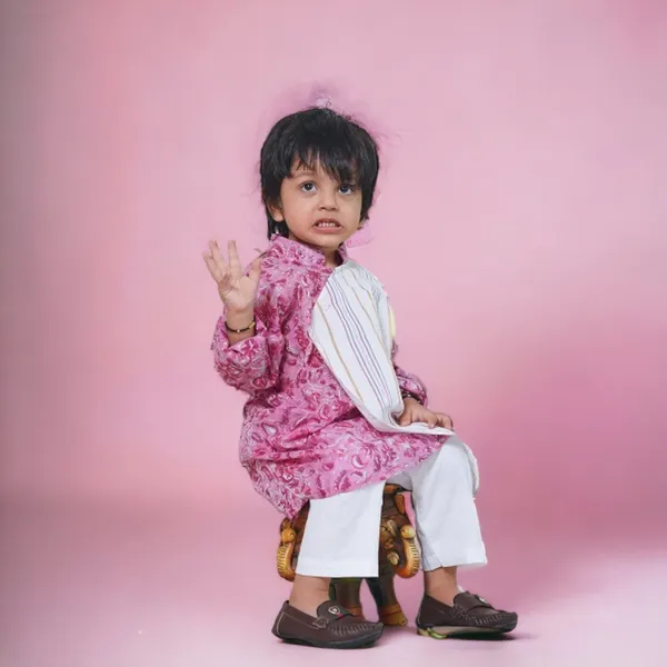 Pink_And_White_Overlap_Traditional_Cotton_Block_Print_Kurta_Pyjama_Set_For_Boys