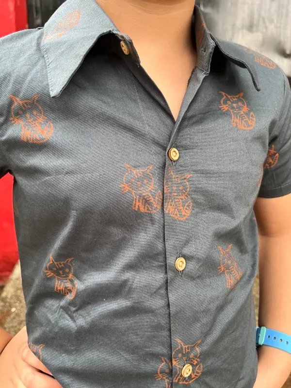 Grey_Kitty_Block_Print_Cotton_Lycra_Shirt_For_Boys