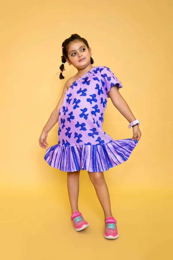 Purple_Puppy_One_Shoulder_Dress_For_Girls