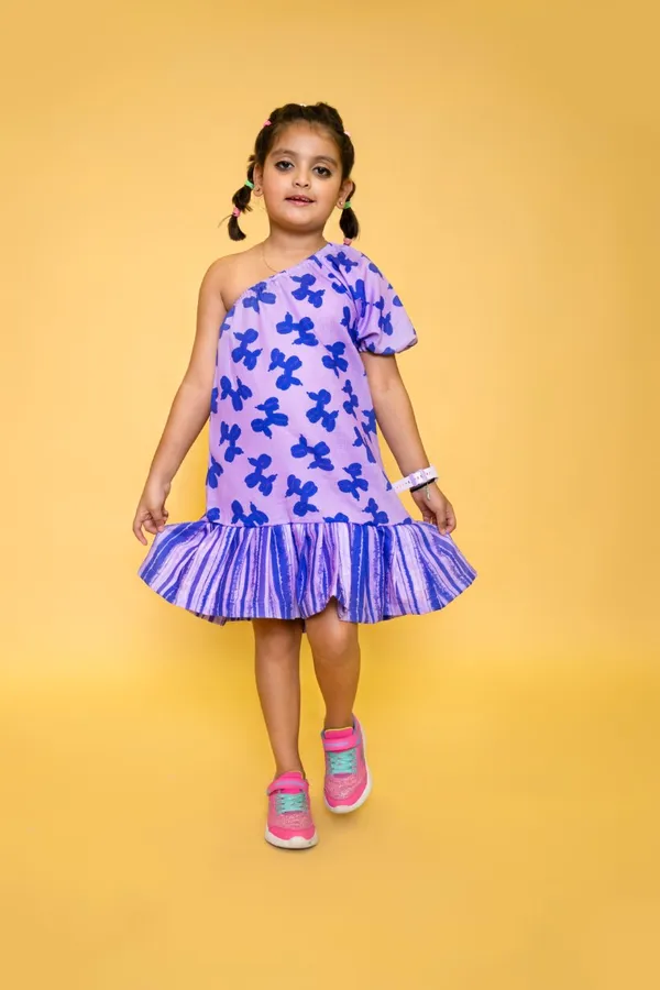 Purple_Puppy_One_Shoulder_Dress_For_Girls