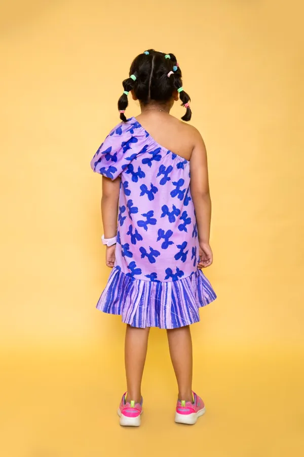 Purple_Puppy_One_Shoulder_Dress_For_Girls