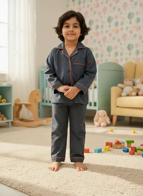 Midnight_Blue_Kitty_Hand_Block_Printed_Lycra_Cotton_Night_Suit_For_Boys