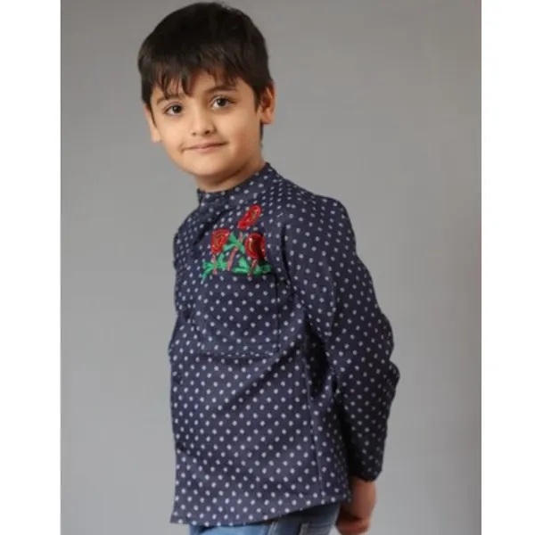 Basic_Blue_Laycra_Denim_Popsicles_Embroydri_Full_Sleeves_Party_Shirt_For_For_Boys