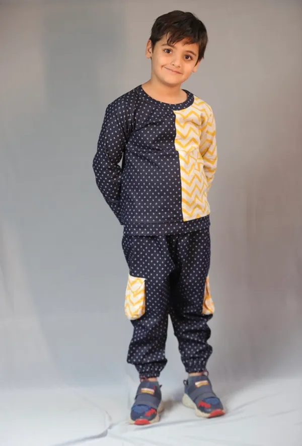 Blue_Printed_Laycra_Denim_Unisex_Co_Ord_Set_For_Boys