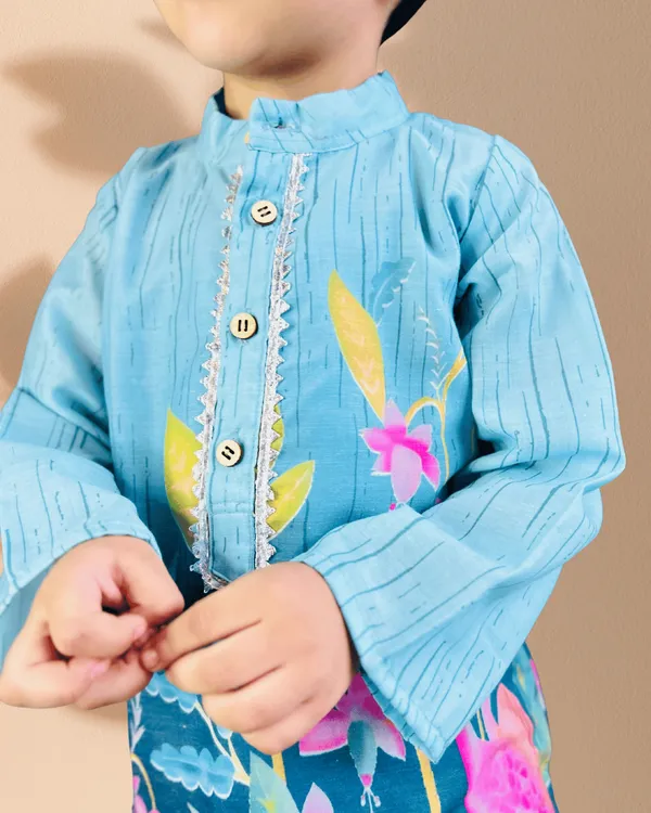 Blue_And_White_2_Piece_Digital_Print_Kurta_Pyjama_Set_For_Boys