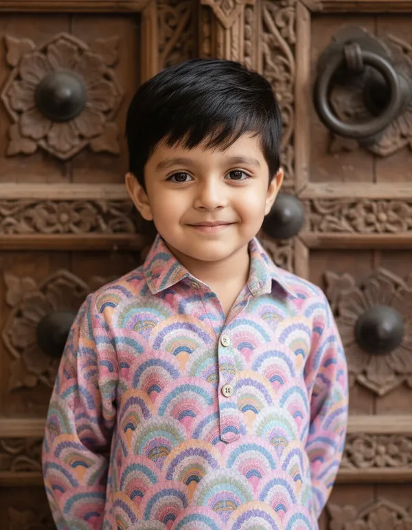 Pink_And_White_2_Piece_Digital_Print_Kurta_Salwar_Set_For_Boys