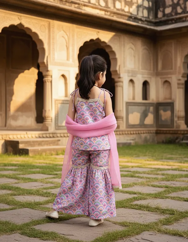 Pink_2_Piece_Digital_Print_Kurta_Sharara_Set_For_Girls
