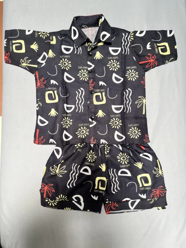 Kids_Unisex_Black_Abstract_Print_Premium_Cotton_Co-Ord_Set