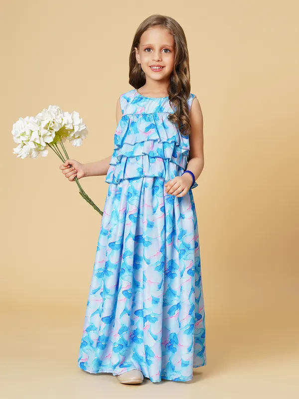 Aqua_Blue_Party_Wear_Lehnga_Top_Set_For_Girls