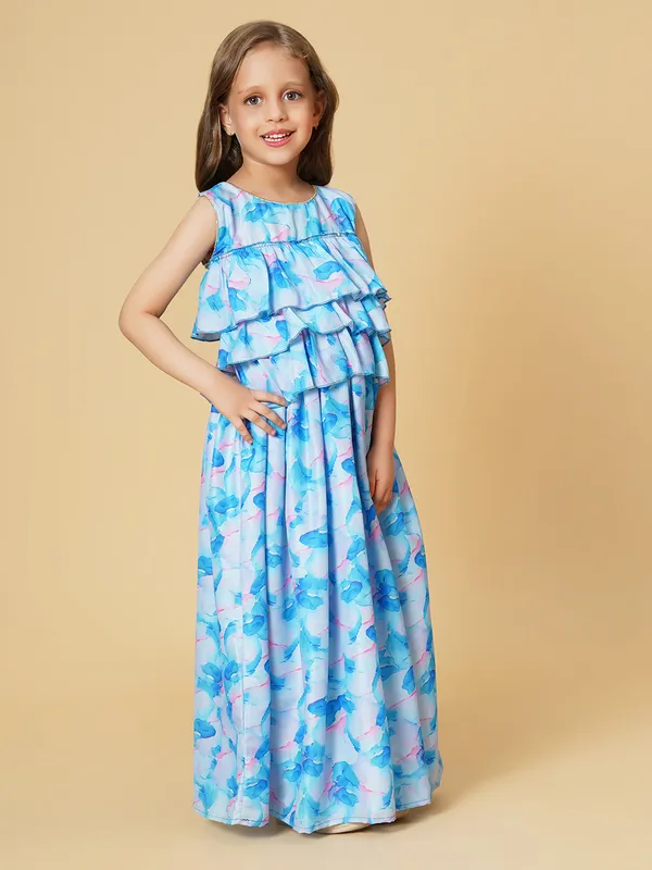 Aqua_Blue_Party_Wear_Lehnga_Top_Set_For_Girls