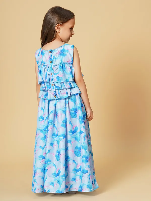 Aqua_Blue_Party_Wear_Lehnga_Top_Set_For_Girls