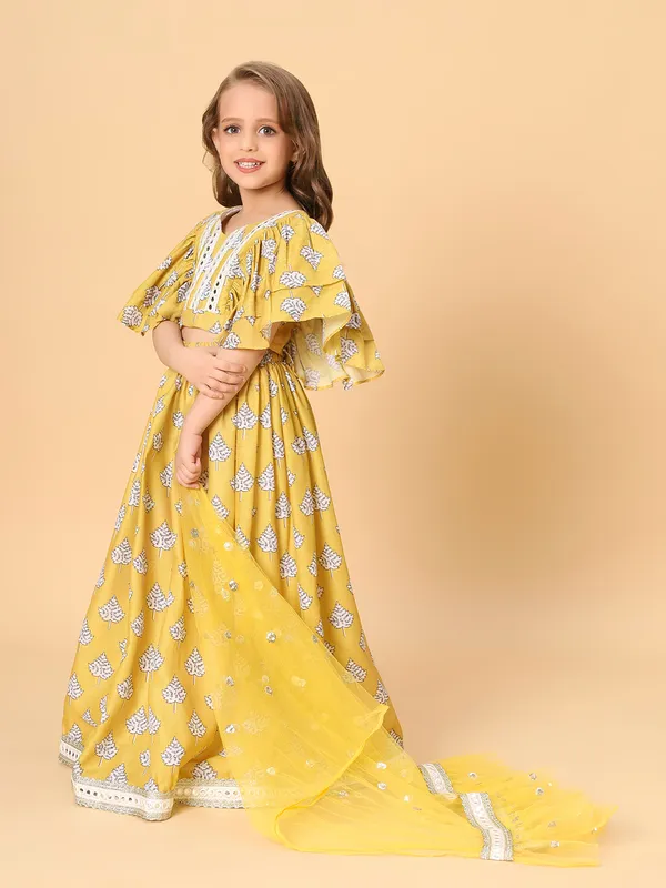 Yellow_Three_Piece_Party_Wear_Lehnga_Top_Dupatta_Set_For_Girls