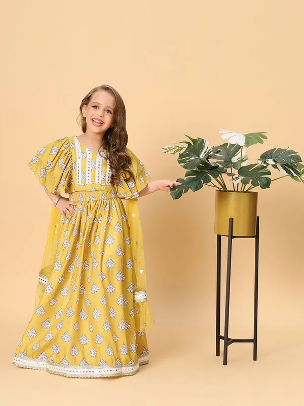 Yellow_Three_Piece_Party_Wear_Lehnga_Top_Dupatta_Set_For_Girls