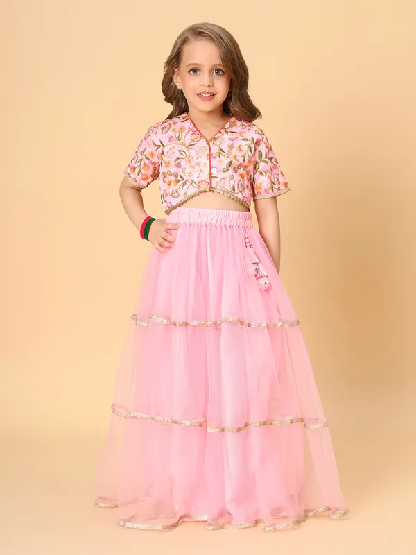 Pink_Two_Piece_Party_Wear_Lehnga_Choli_Set_For_Girls