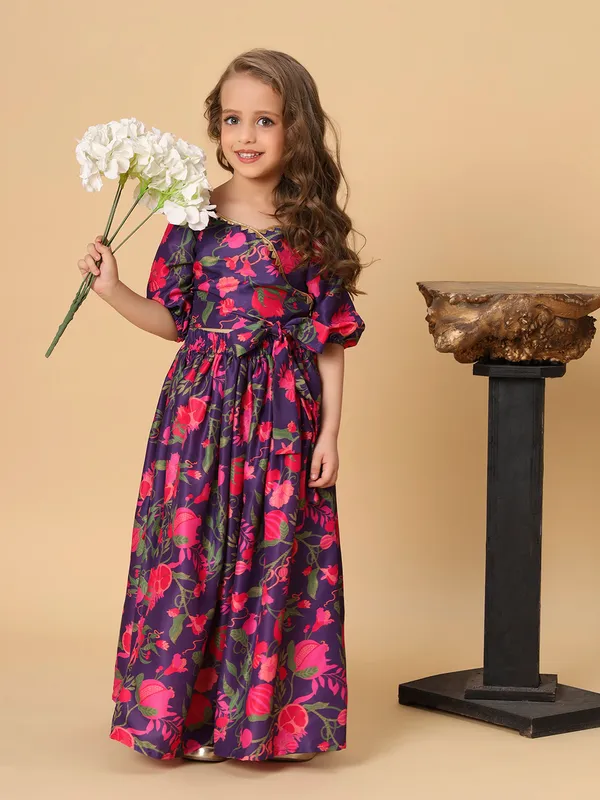 Purple_Two_Piece_Party_Wear_Lehnga_Top_Set_For_Girls