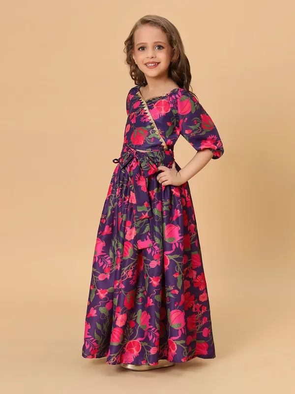 Purple_Two_Piece_Party_Wear_Lehnga_Top_Set_For_Girls