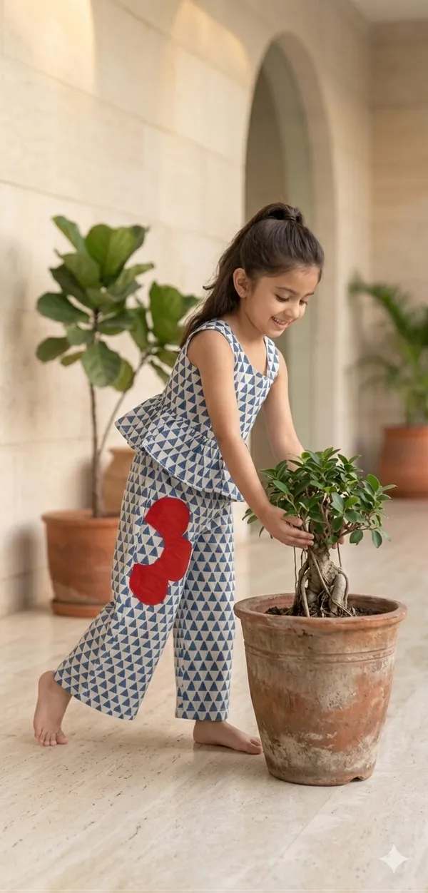 Blue_&_White_Cotton_Hand_Block_Printed_Peplum_Top_&_Pants_for_Girls