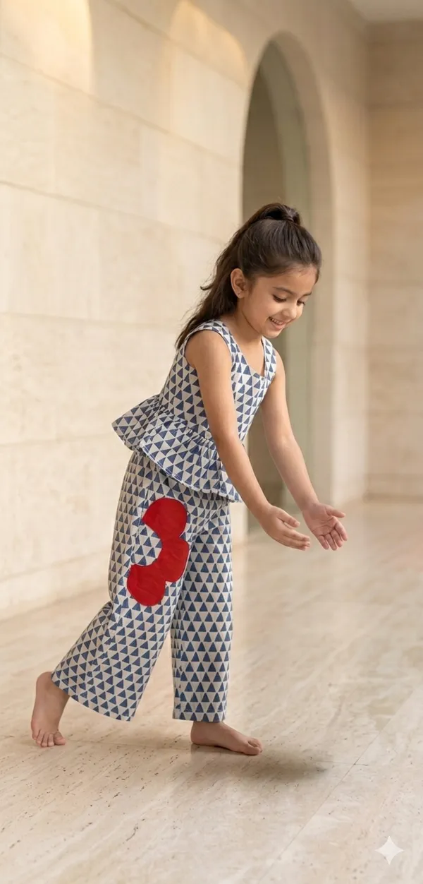 Blue_&_White_Cotton_Hand_Block_Printed_Peplum_Top_&_Pants_for_Girls