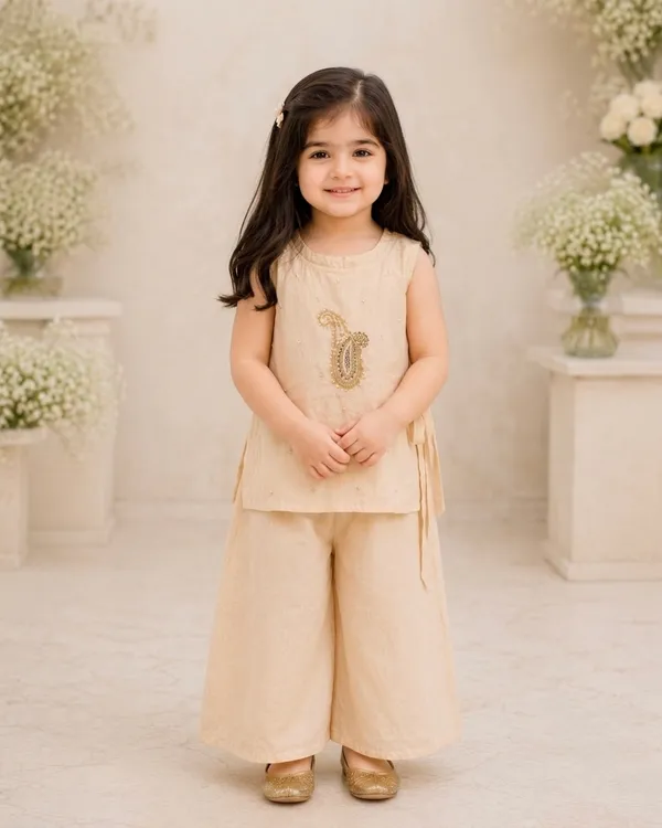 Golden_Hand_Embroidered_Tissue_Blend_Co-ord_Set_-_Set_of_2