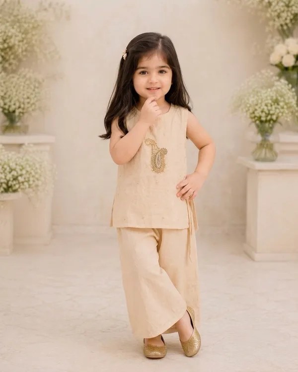 Golden_Hand_Embroidered_Tissue_Blend_Co-ord_Set_-_Set_of_2
