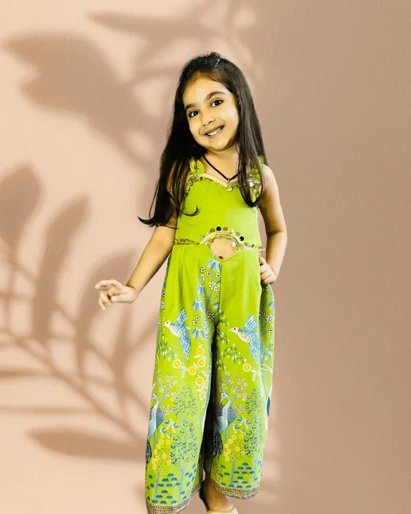 Green_1_piece_Digital_Print_Jumpsuit_for_Girls
