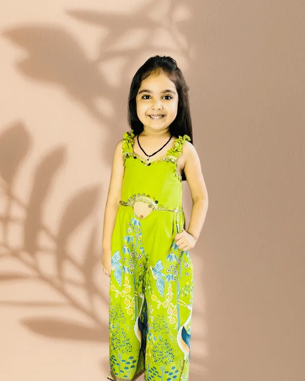 Green_1_piece_Digital_Print_Jumpsuit_for_Girls