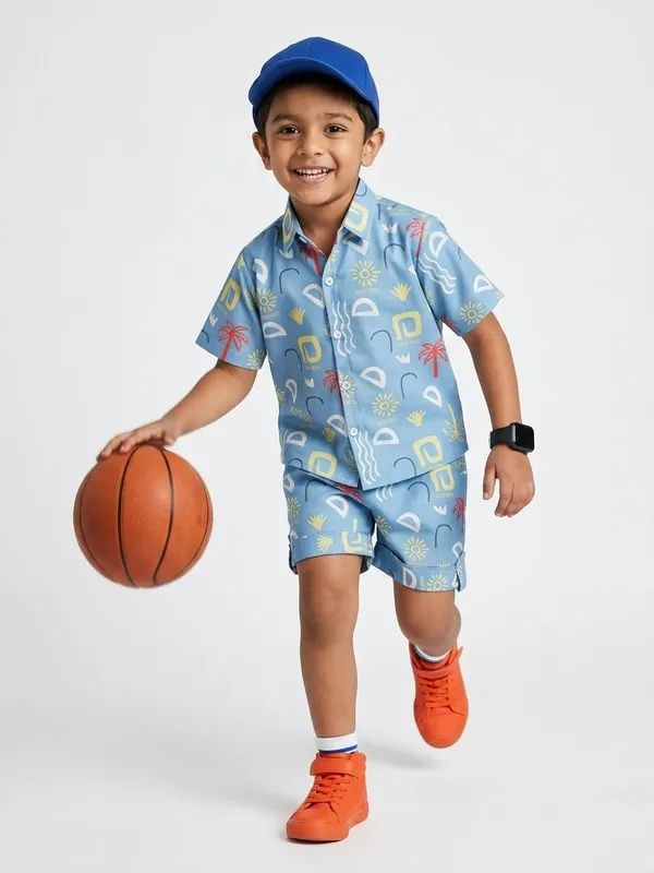 Kids_Unisex_Blue__Print_Premium_Cotton_Co-Ord_Set