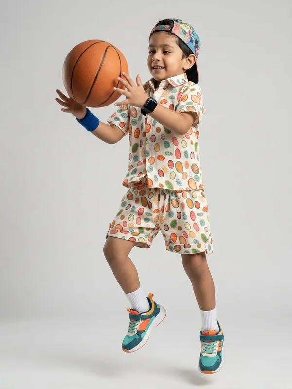 Kids_Unisex_Cream_Multicolor_Print_Premium_Cotton_Co-Ord_Set