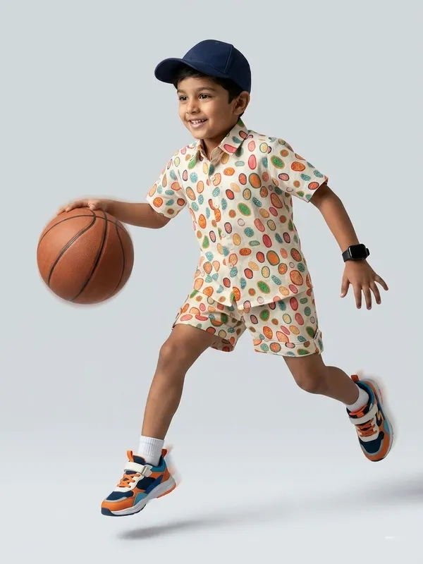Kids_Unisex_Cream_Multicolor_Print_Premium_Cotton_Co-Ord_Set