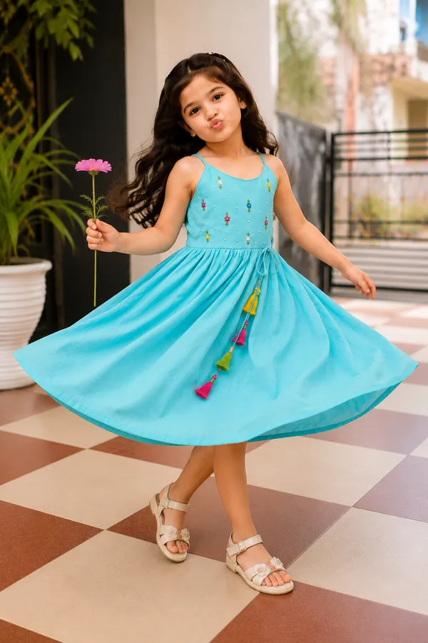 Sky_Blue_Hand_Embroidered_Cotton_Dress