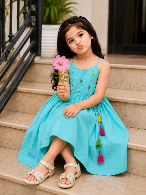 Sky_Blue_Hand_Embroidered_Cotton_Dress