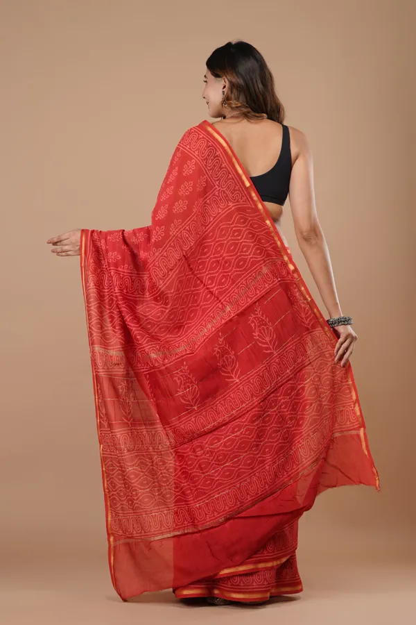 Bright_Red_Chanderi_Silk_Saree_Premium_Saree_With_Unstitched_Blouse_For_Women