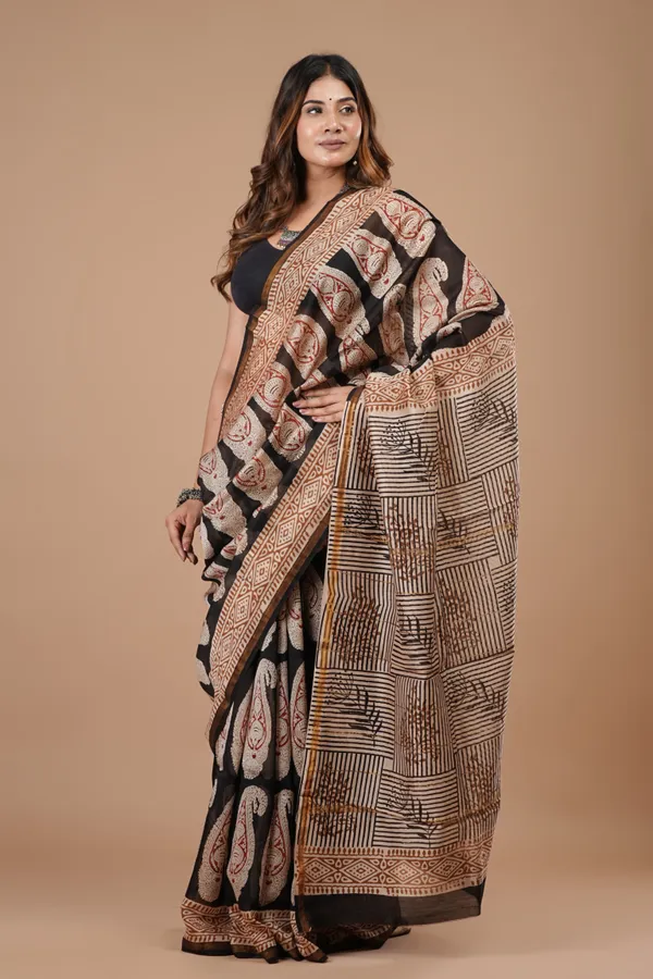 Multicolor_Chanderi_Silk_Premium_Saree_With_Unstitched_Blouse_For_Women