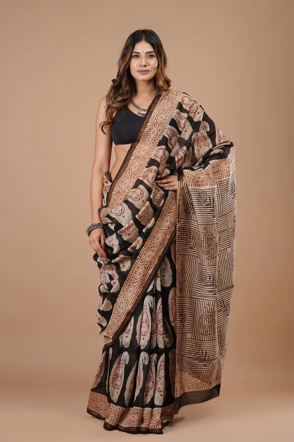 Multicolor_Chanderi_Silk_Premium_Saree_With_Unstitched_Blouse_For_Women