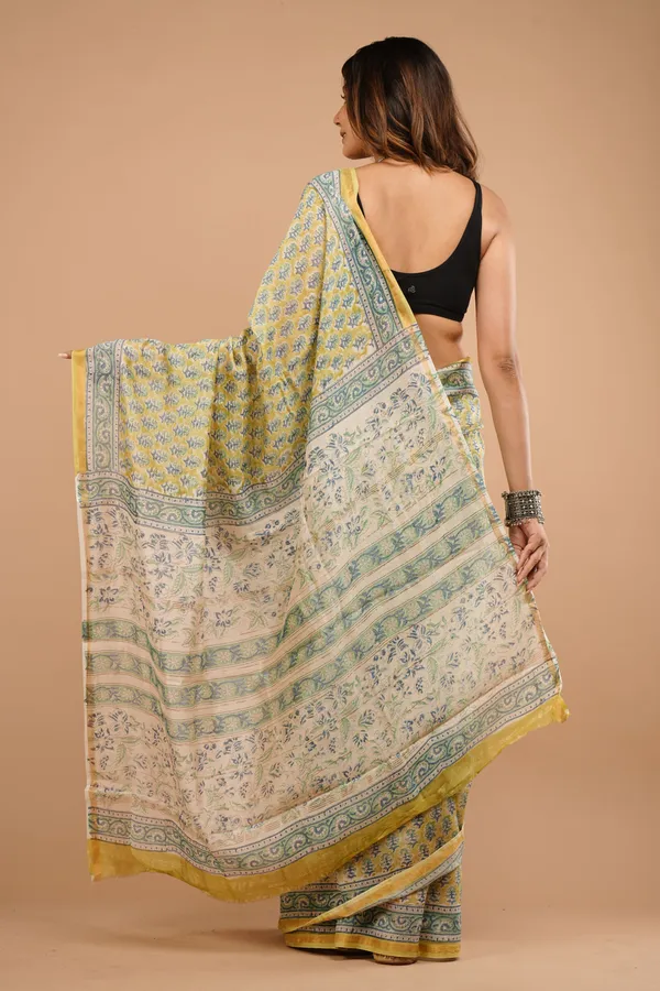 Light_Yellow_With_Green_Chanderi_Silk_Saree_Premium_Saree_With_Unstitched_Blouse_For_Women