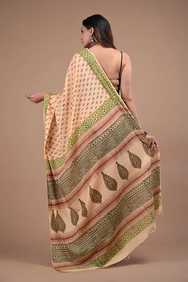 Yellow_And_Lavender_Cotton_Voile_Premium_Saree_With_Unstitched_Blouse_For_Women
